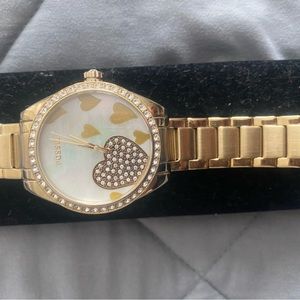 Women's Watch Fossil Gold Hearts
